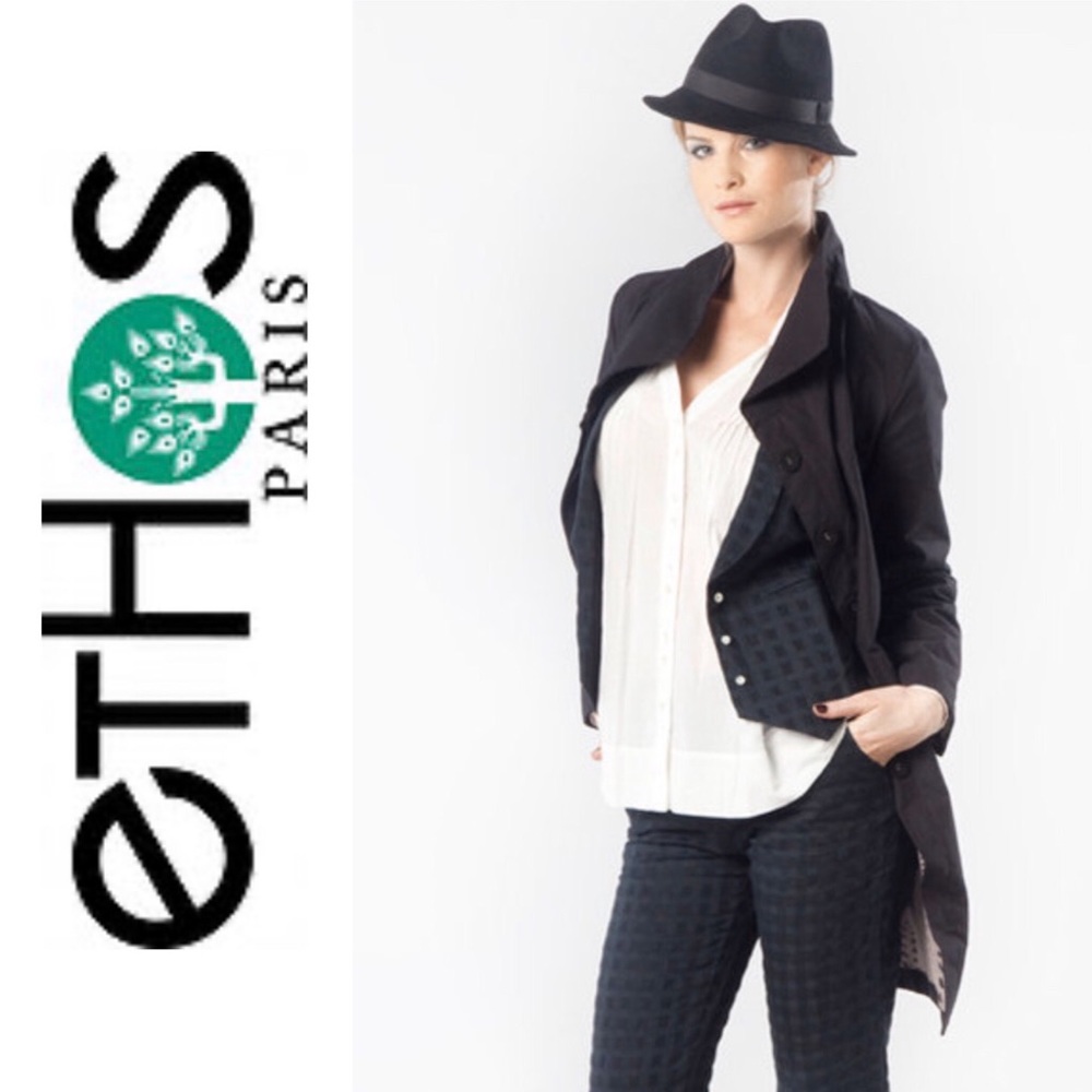 Ethos Paris Cassiopeia Trench Coat in Black 🌸